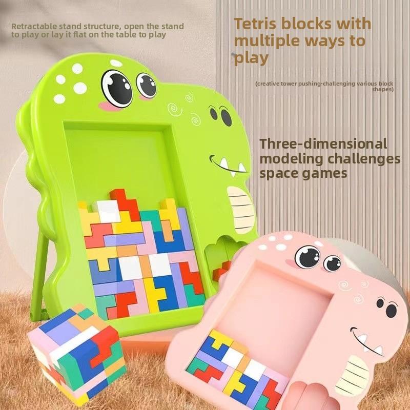Tetris Puzzle Spielzeug mit Kunststoffblöcken für Kinder Pädagogisches Desktop-Spiel