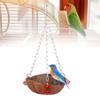 Pet Birds Toy Squirrel Coconut Shell Hanging Basket Sling with Acrylic Rings  for Parrot Hammock