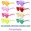 Trendy Heart-Shaped One-Piece Peach Sunglasses - Candy Colors for Parties and More
