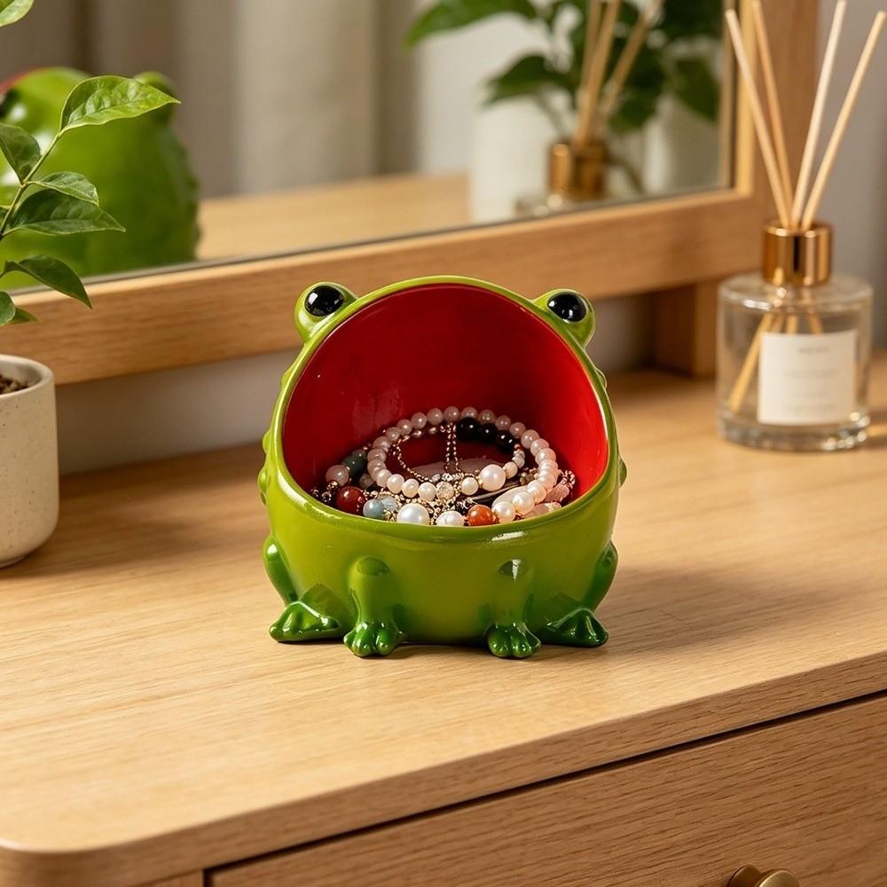 Modern Artistic Cute Frog Jewelry Box Funny Frog Shape Storage Box  Bookshelf