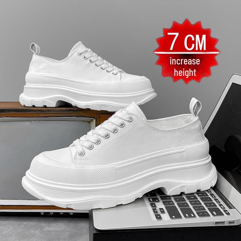 Unsichtbare, höhenverstärkende Herren-Sneaker: 12 cm High-Top, 10 cm lässiges Canvas, trendige Schuhe mit dicker Sohle, COS.