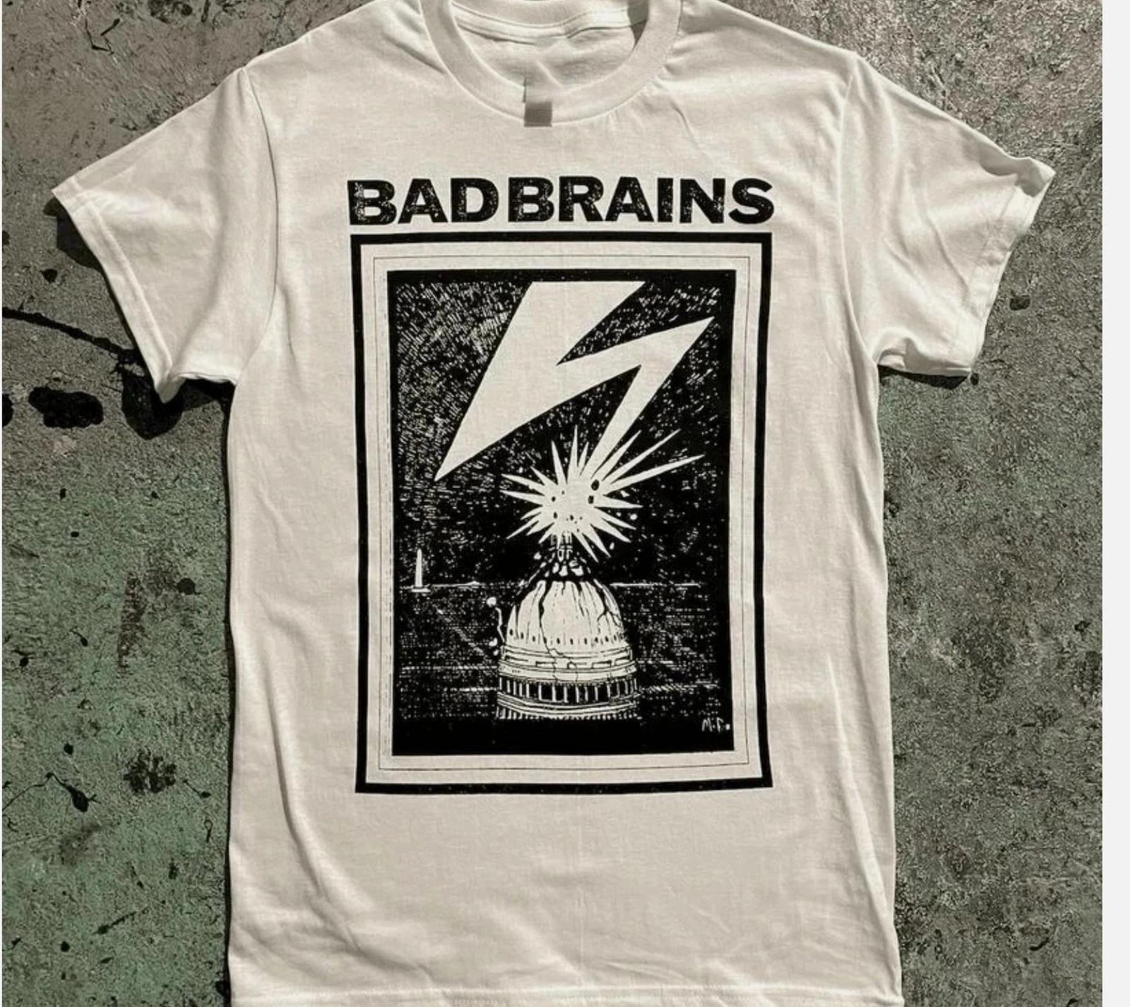 Bad Brains Shirt, Bad Brains Band White Short Sleeve Unisex T shirt 4XL