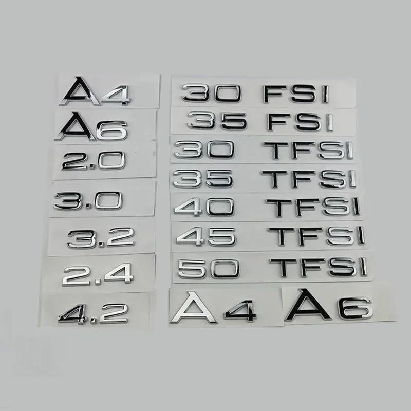 nlux7 3D ABS Chrome Silver Car Trunk Sticker 2.0 2.5 3.0 4.0 5.0TDI 30 35 40 45 50 55 TDI TFSI For  nlux7 A1 A3 A4 A5 A6 A7 A8