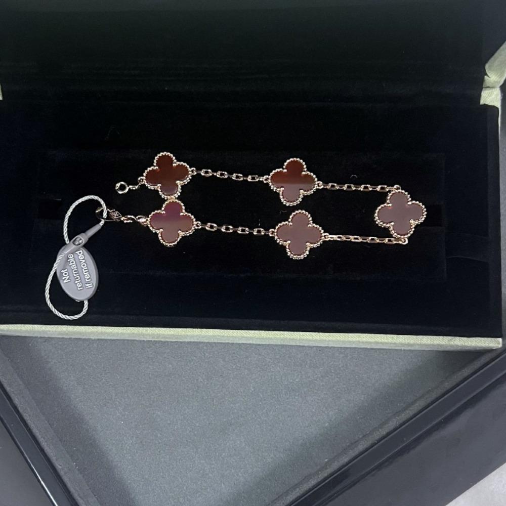 Bracelet Trèfle à Quatre Feuilles Version Haute Bracelet Cinq Fleurs Féminin Haut de Gamme Nouveau Bracelet