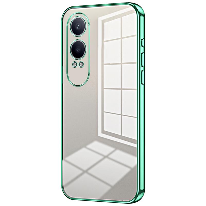 

For OnePlus Nord CE4 Lite 5G/Oppo K12x 5G (China) Case Electroplated Design Soft TPU Shockproof Phone Cover Green