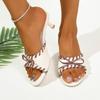Fashion Fashion Bow-knot Women's Summer Wear High Heels New One-word Wear One-foot Slip-on Open-toe Sandals and Slippers
