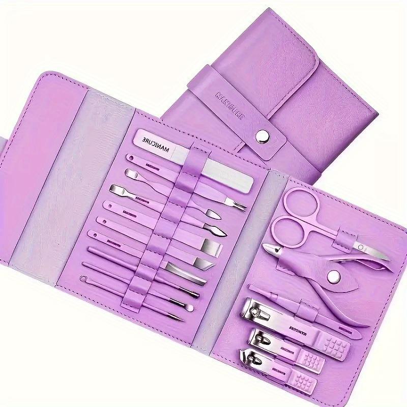 12pcs Nail Clipper Set, Home Use Finger Scissors, Unisex Nail Clippers, Dead Light Beige Cutting Kit, Ear Spoon Set, Pedicure Tools
