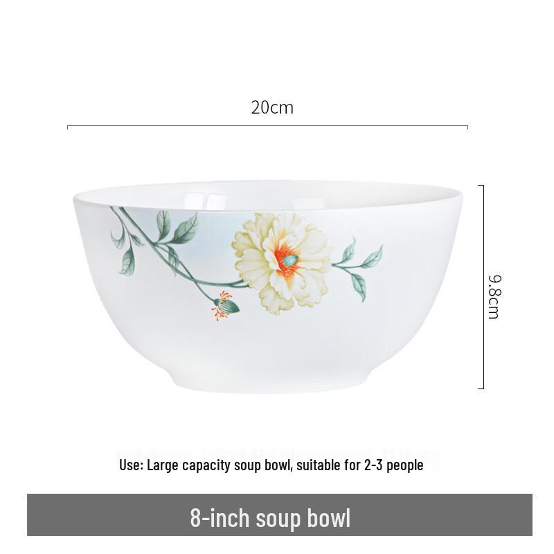 Tangshan Bone China New Chinese Style Tableware Set: Bowls and Plates Collection