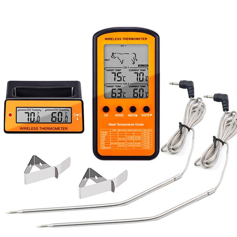 Wireless Dual Probe BBQ & Oven Meat Thermometer for Home Cooking