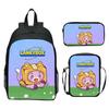 Lankybox Blocky Plüsch 3-teiliges Set Rucksack Cartoon Anime Schultasche für Kinder