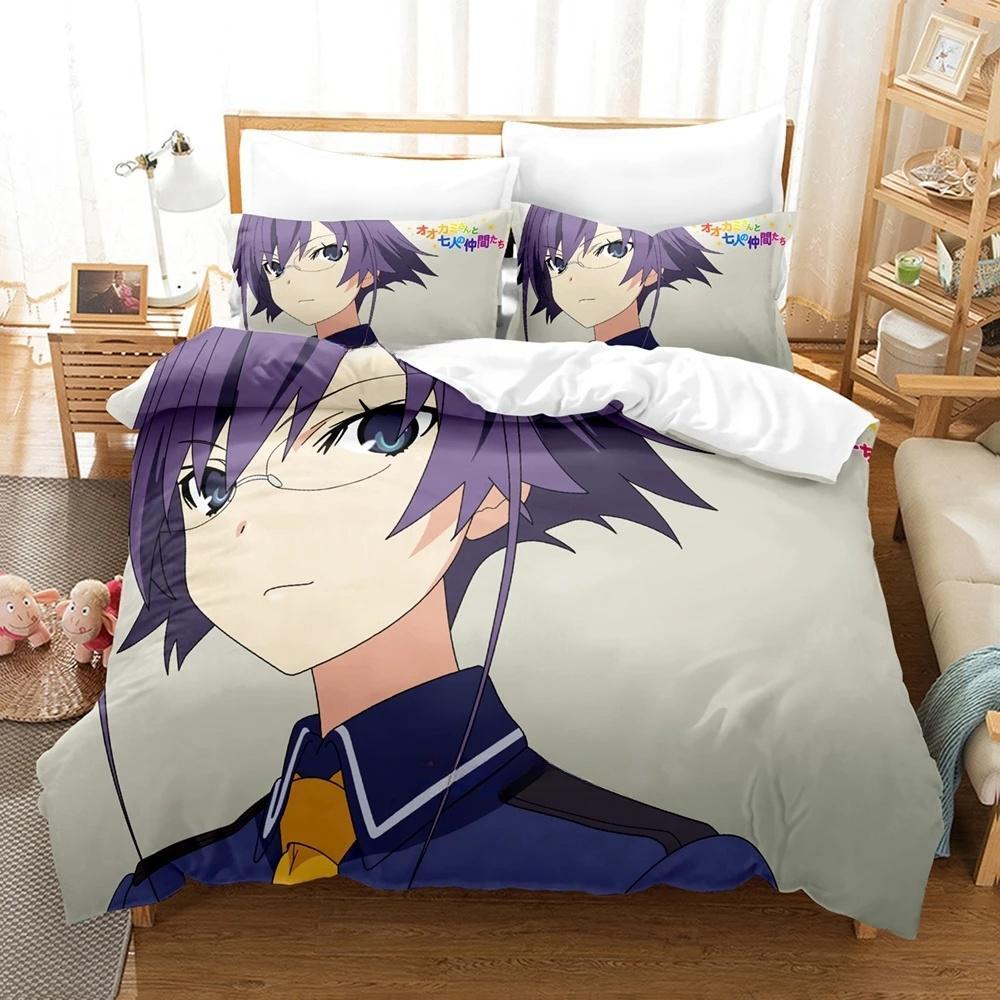 Comforter Ookami-San To Shichinin No Nakama-Tachi Bedding Set Single Twin Full Queen King Size Bed Set Adult Kid Bedroom S