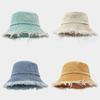 Retro Streetwear Denim Fisherman Hat With Wide Brim For Sun Protection In Summer