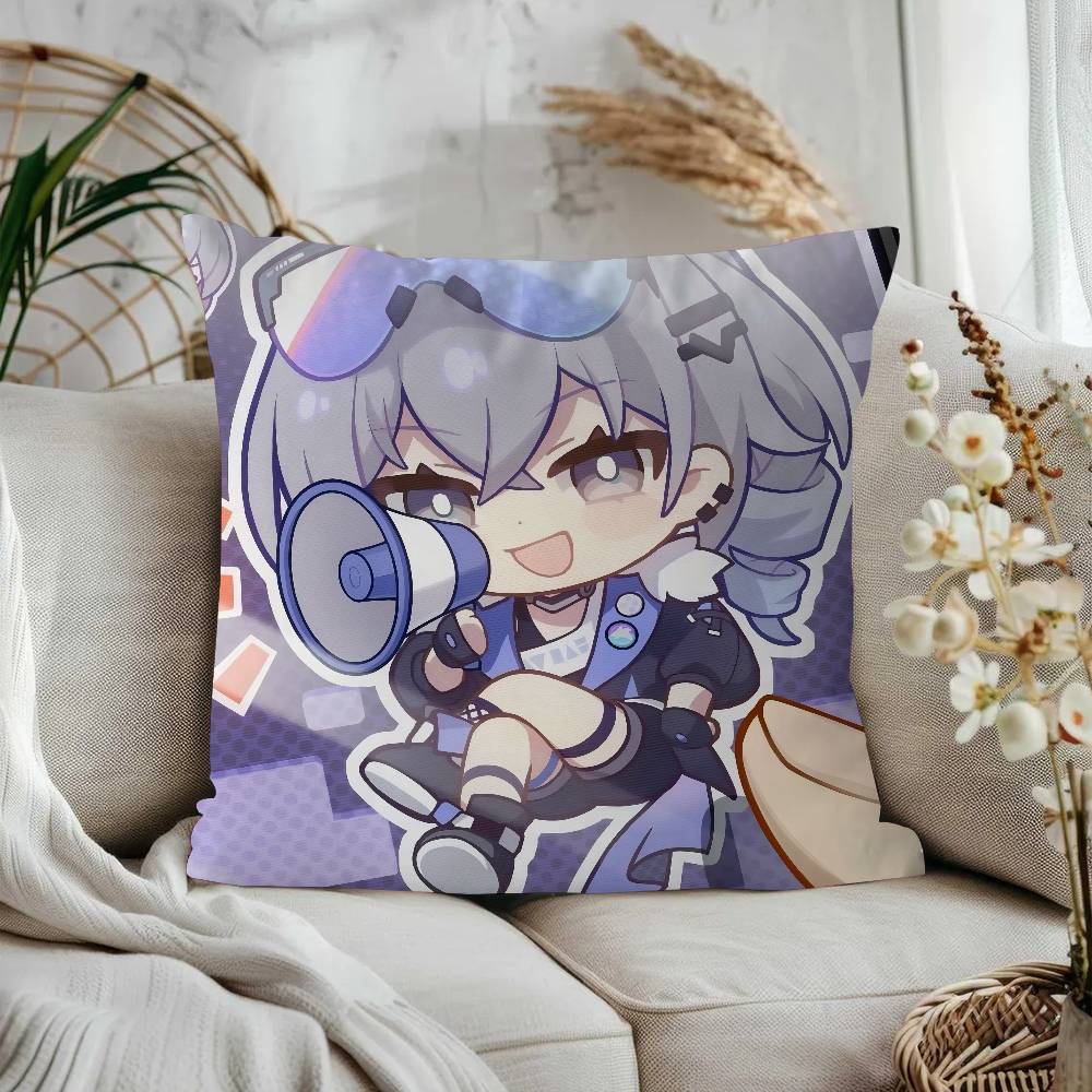 GAME Characters Silver Wolf Cushion Cover Car Throw Pillow Case For Sofa Car Christmas Gift 40x40cm 45x45cm