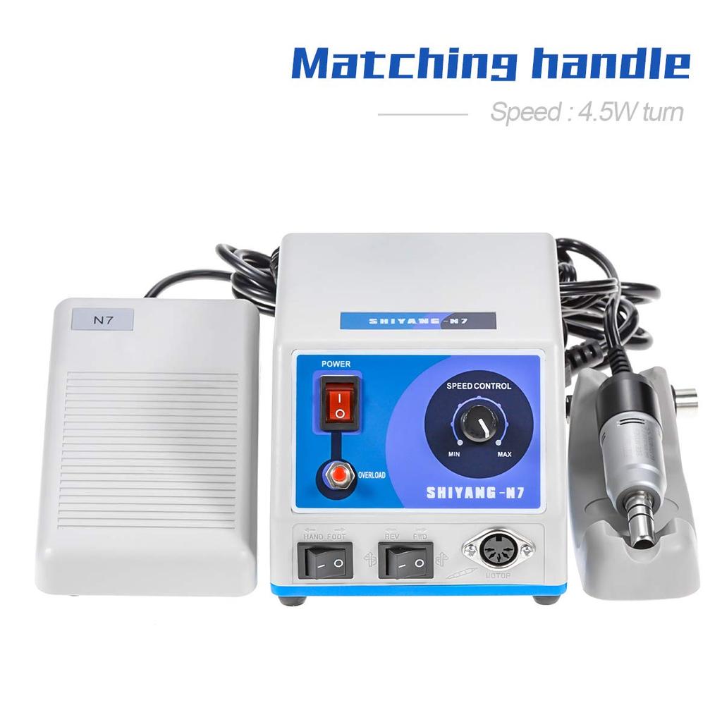 EUSTOMA Micromotor Tabletop Model with Foot and Polishing Tool for Wood Jewelry and Shell Ideal for Laboratory Work System, Glider, 35,000 RPM, N7+E,