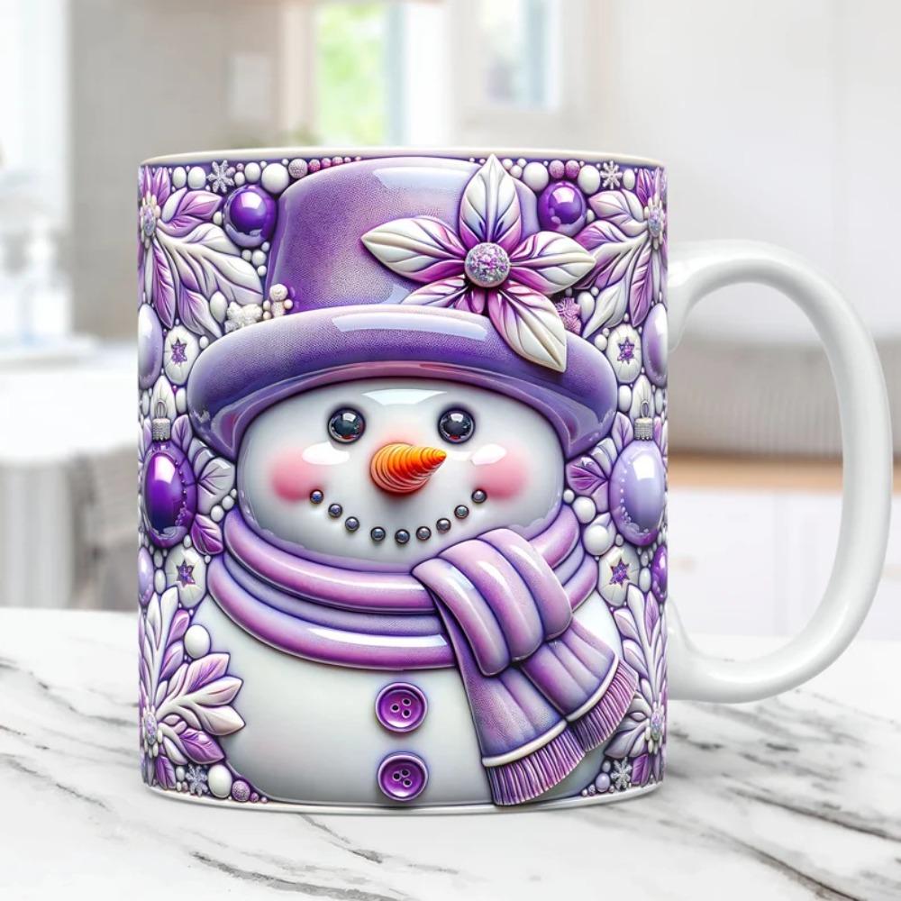 Tazza da caffè in ceramica tazza da tè pupazzo di neve cappello di Natale tazza