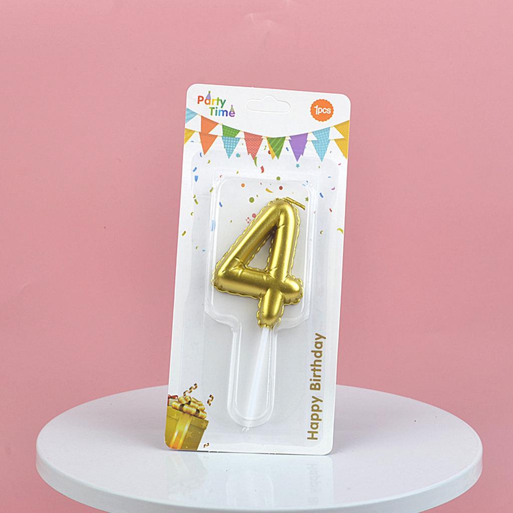 Alles Gute zum Geburtstag Kuchen Dekoriert mit Goldenen Digitalen Kerzen Zartem 3D Ballon für Kinder 0-9 Zahlenkerzen Partydekoration