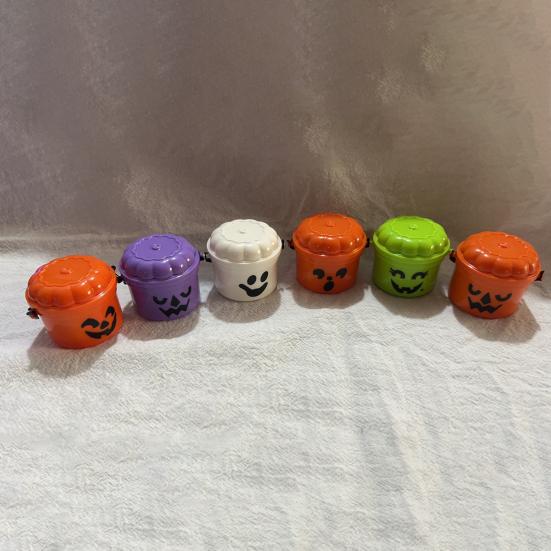 2 Pcs Halloween Boo Buckets Plastic Pumpkin Pails with Handle Portable Small Candy Bowls for Kids Trick or Treat Halloween Party Favors