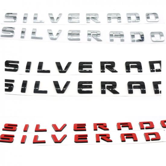 2x Fender Door Emblem For Silverado 1500 2500HD Letter 3D Decal Sticker Tailgate