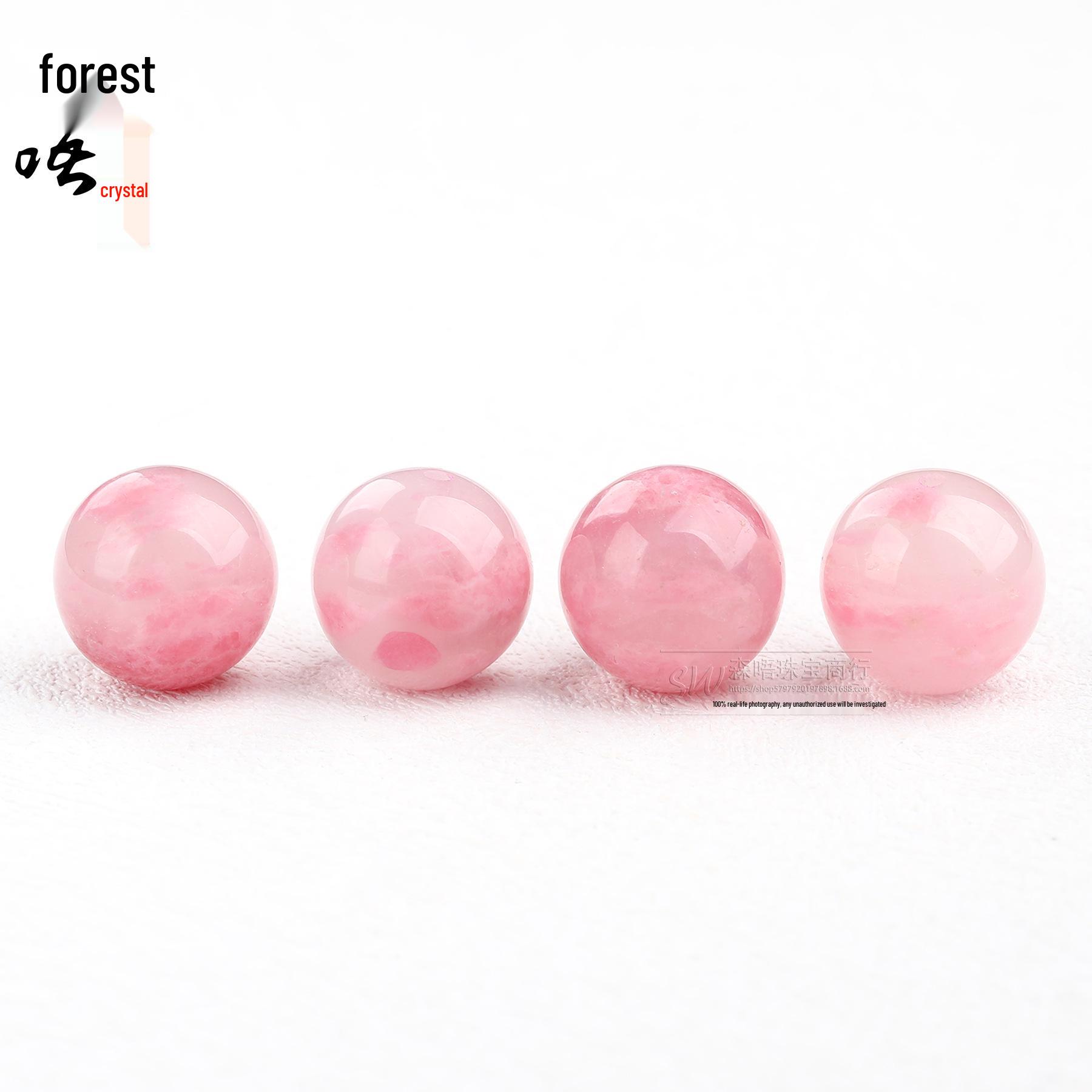 Forest Crystal Natural Cherry Blossom Pink Quartz Round Loose Beads for DIY Jewelry 8mm/per bead