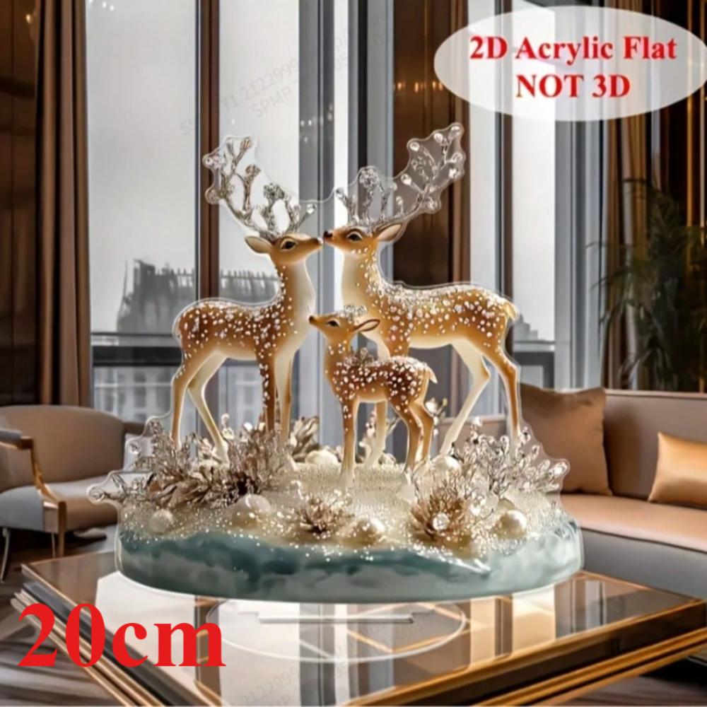Elegant Deer, 2D Flat Acrylic, Tabletop Decoration, Ornaments, Suitable for Living Room, Office, Gifts, Parties, Christmas, Halloween