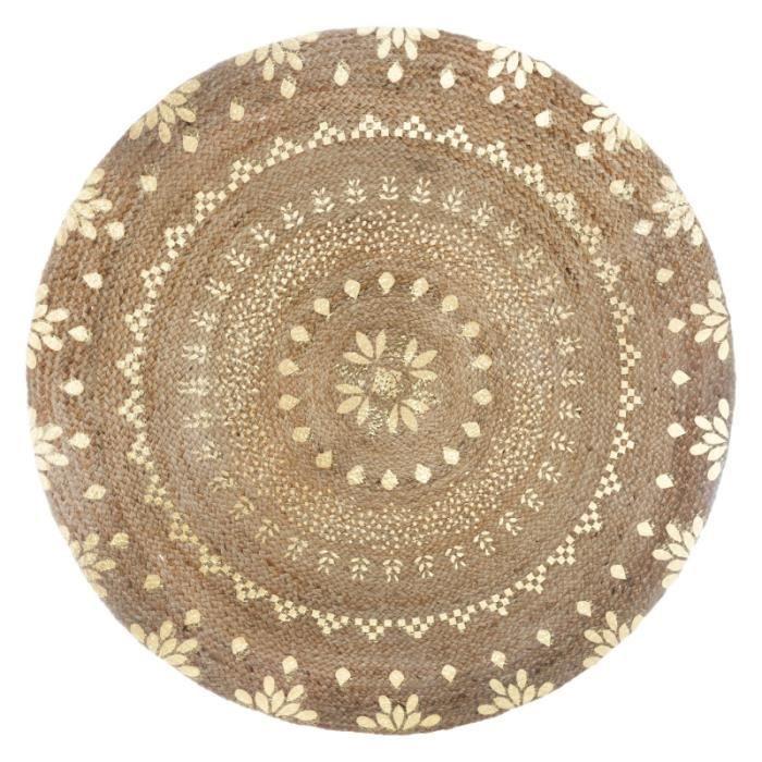 Tapis rond jute vegetale "Shine" diamètre 115 cm Atmosphera