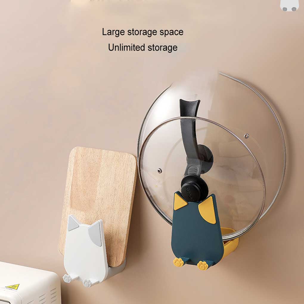 Wall Mounted Pot Lid Holder Kitchen Organizer Heavy Duty Tableware Stand Shelf Organization Kitchenware Storage Rack