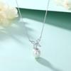 Bead Clover Pendant 925 Sterling Silver Natural Pearl Necklace Women's Niche Design Neck Chain ins Clavicle Chain