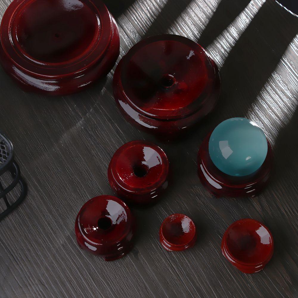 Retro Desktop Ornament Home Decoration Miniature Display Stand Crystal Ball Base Wood Holder Statue Pedestal