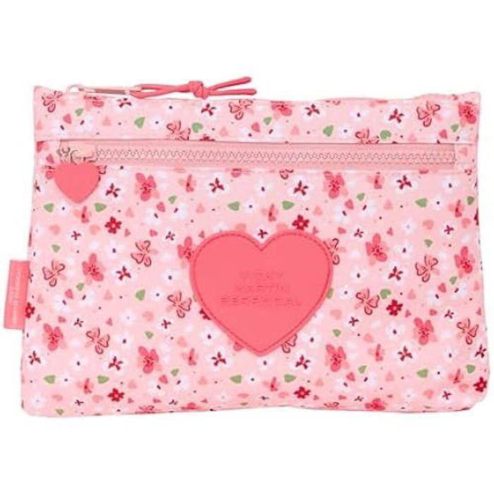 Trousse d'école - SAFTA - VMB IN BLOOM - Rose - Synthétique - Double fermeture éclair