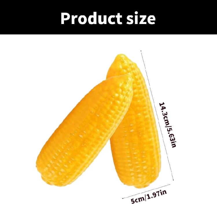 Pack of 2Pcs Artificial Corn Realistic Vegetable Models Kitchen Decoration for Display Kitchen Decoration Photography