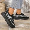 Women's Breathable Woven Sneakers - Lightweight Casual Platform Running Shoes Low-Top Lace-Up Desig Ladies Sneakers
