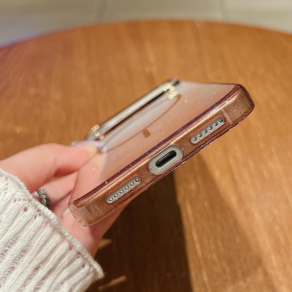 KEYSION Luxus Glitzer Farbverlauf Magnetische Handyhülle für MagSafe für iPhone 17 Pro Max 17 Air Transparent Hart PC Stoßfeste Rückseite