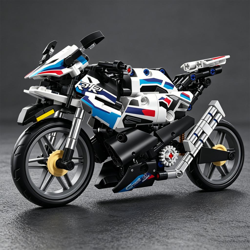 M1000RR Motorcycle Double-R Motorcycle Mechanical Building Block Racing Car Model Educational Toy