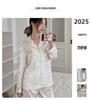 2025 Cute Korean-Style Cartoon Pajamas for Women - Long Sleeve & Pants - Autumn/Spring Homewear