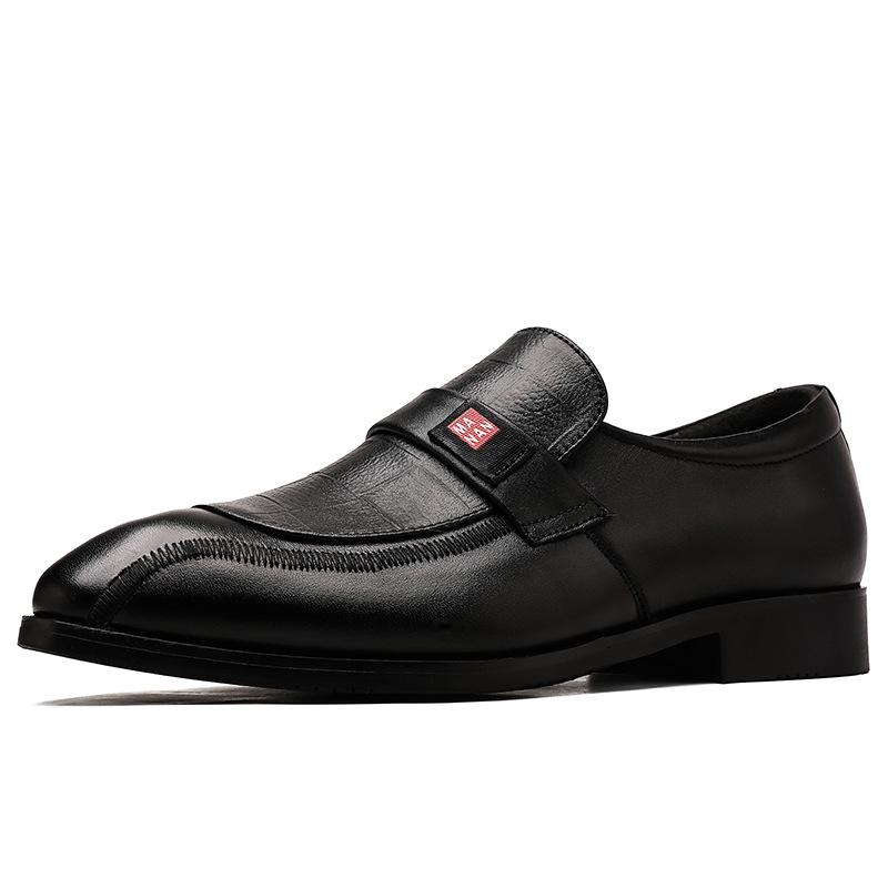 Autumn Men s Black Pointed Toe Leather Shoes - Formal & Business Casual Fashion 37
