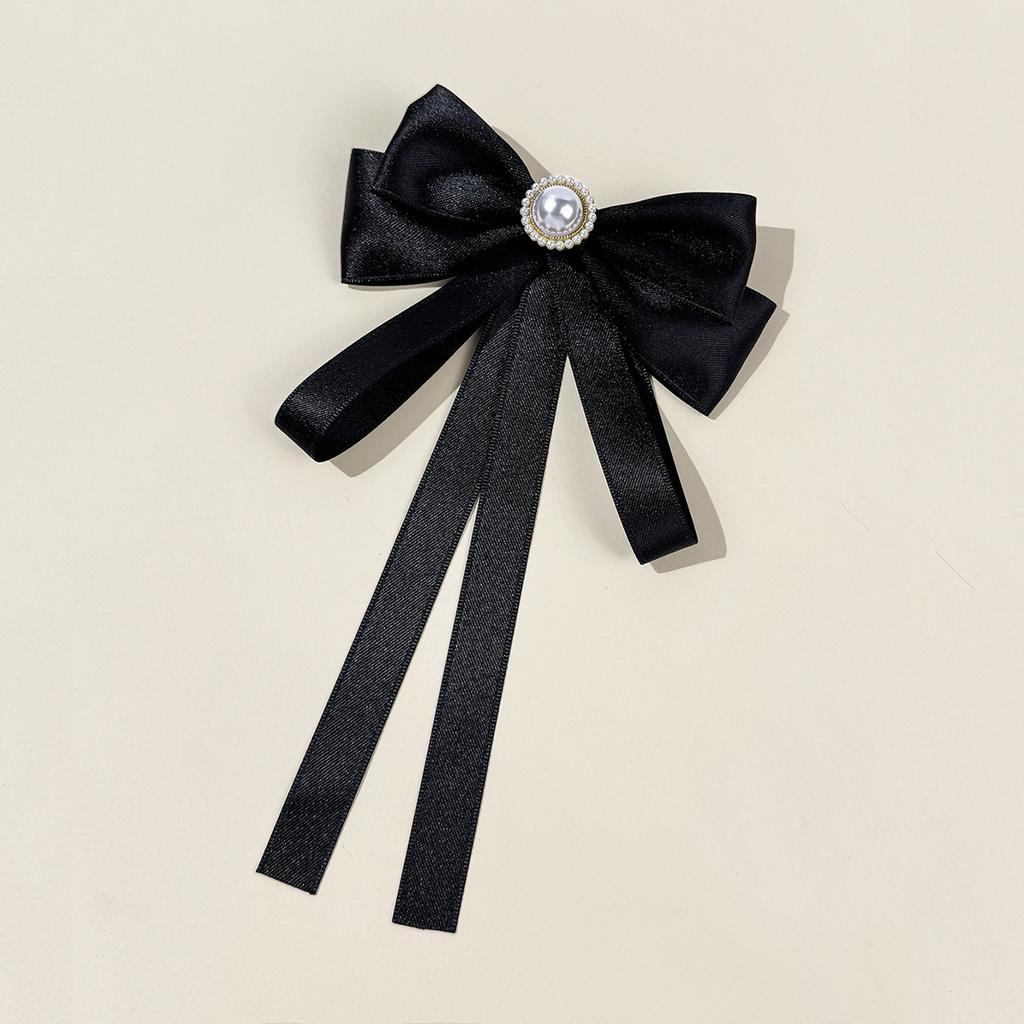 Modna kokardka na kołnierzyk dla kobiet Czarna/Biała/Czerwona wstążka Kokardka Broszka Ozdoby do ubrań