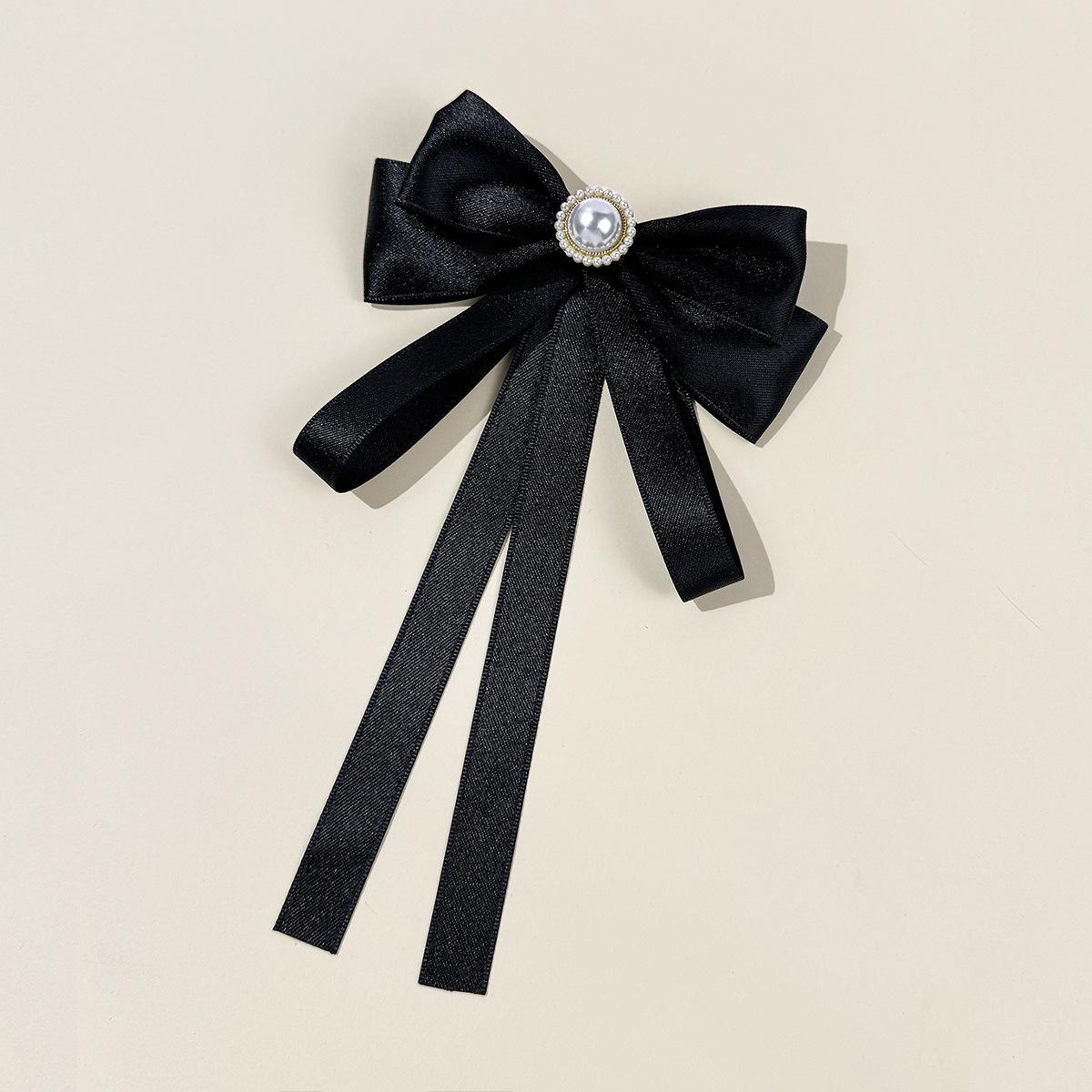 

Модный Воротник-Бант для Женщин Черно-Бело-Красная Ленточная Брошь Украшения для Одежды чёрный