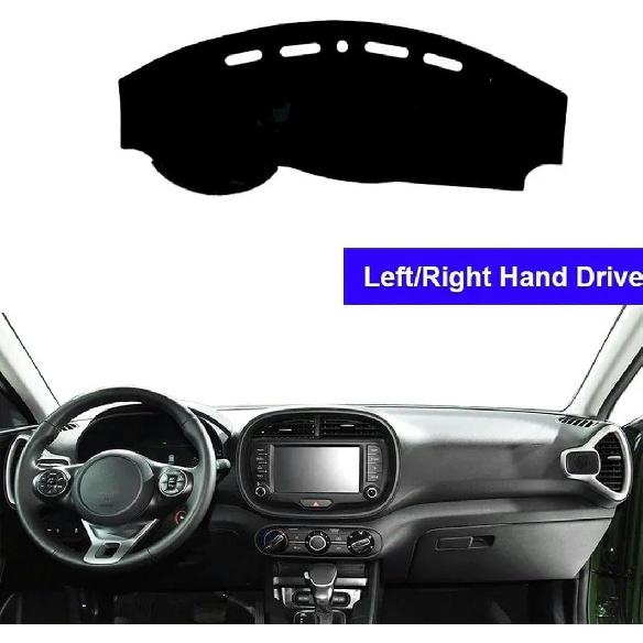 Car Dashboard Cover for KIA Soul III 2019-2024 Black Interior Dash Mat