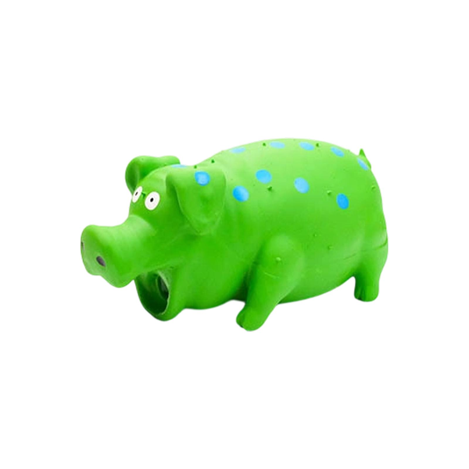

Durable Latex Dog Toy Squeaky Pig Shape Chew Toy for Pets with Textured Surface and Soft Material for Teeth Cleaning and Interactive Play one size зелёный
