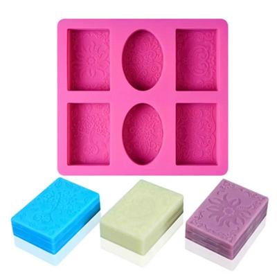 Küche Kreative Handgemachte Formen 6 Loch 3D Kerzenform Silikon Seifenherstellungsform Kerzenformung Harzhandwerk Heimdekorform