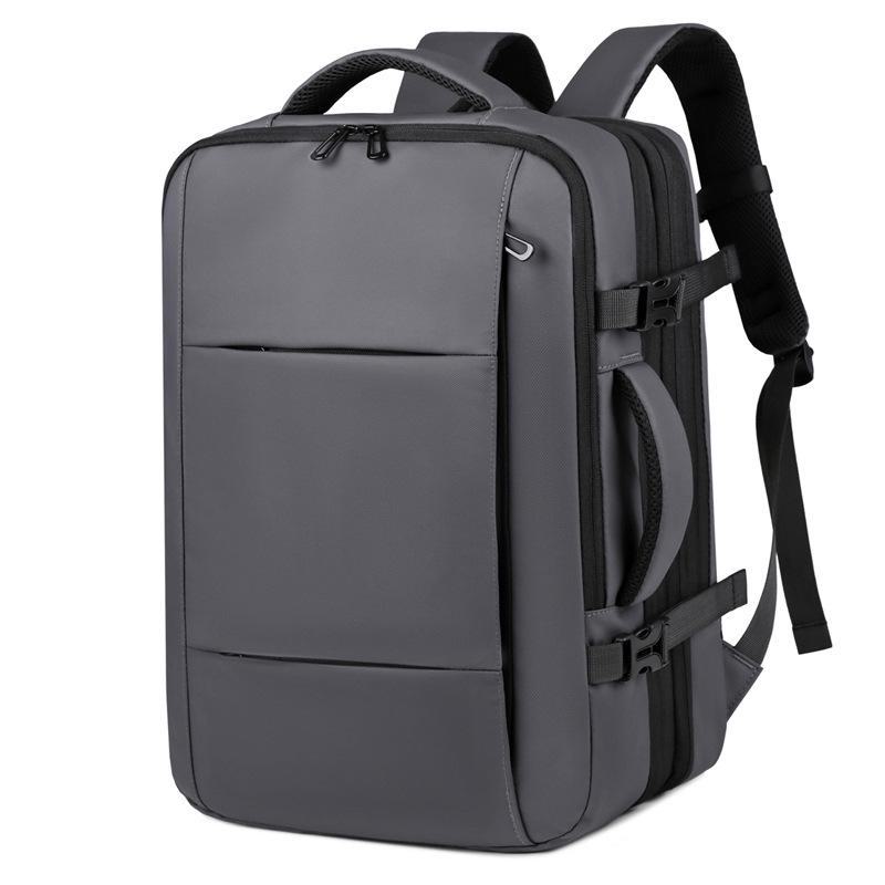 

Мужской расширяемый рюкзак большой вместимости, многофункциональная дорожная сумка с сухим и влажным отделением серый