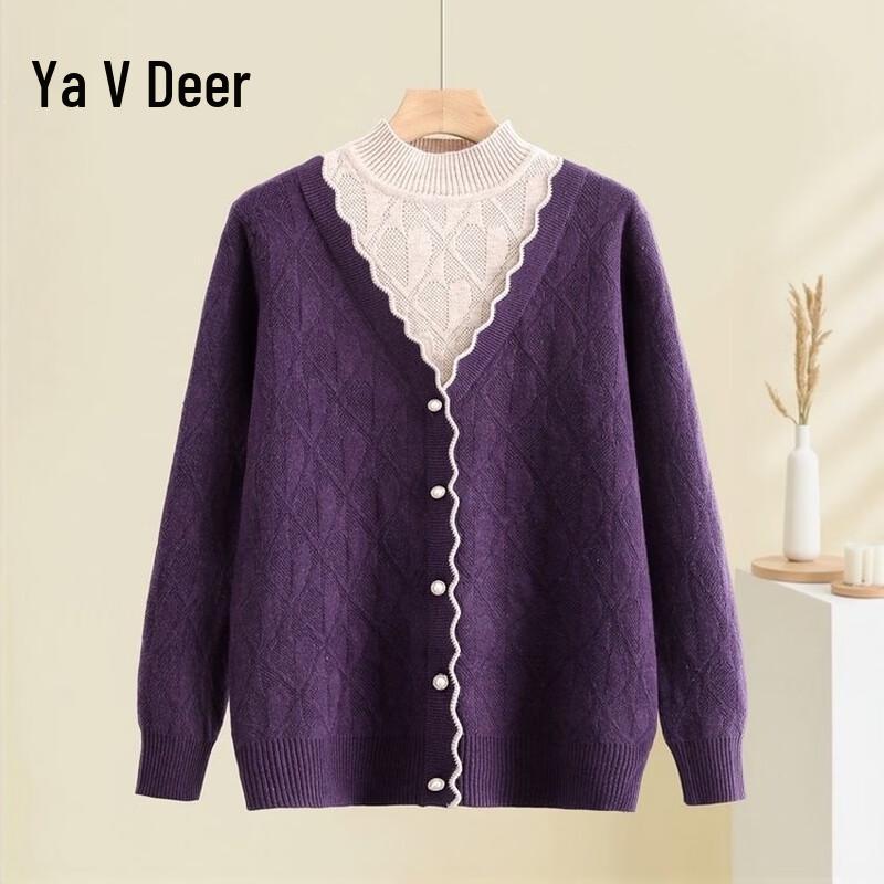 Yalu Women s Autumn/Winter Fleece-Lined Knit Sweater Top 3XL