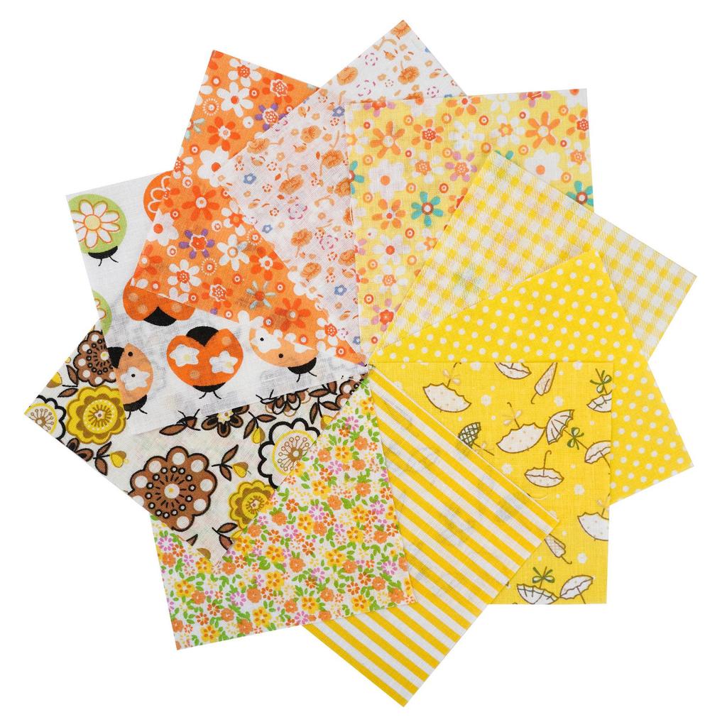 100-Color Patchwork Cloth Set: Floral, Plaid & Polka Dot Plain Weave Cotton for DIY Crafting