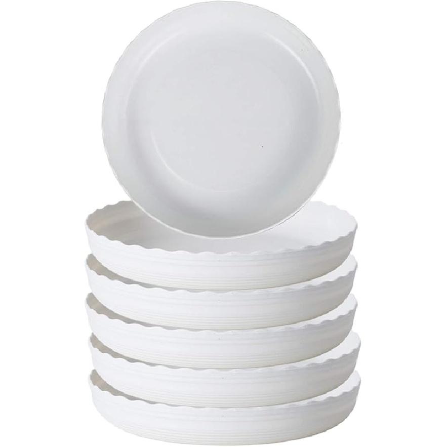 

6 шт. Поддон для растений «Волна» 8 дюймов Прочный поднос для растений Поддон для цветочного горшка Пластиковые поддоны для сбора капель Круглые поддоны для комнатных и уличных контейнеров для растений 4 inch-White