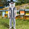 Anti Bee Biting Transparent One Piece Nylon Mesh Beekeeping Suit Bee Clothing Clothes Supplies(L )