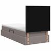LED Storage Bed with Mattress Taupe 100 X 200 Cm Fabric