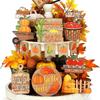 15 Autumn Tiered Tray Decorations Pumpkin and Gourd Farmhouse Decor Autumn Maple Leaf Thanksgiving Table Decorations