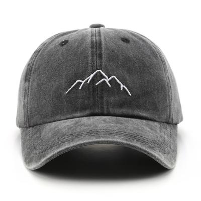 Fashion Washed Mountain Embroidery Cap Outdoor Sunscreen Baseball Cap