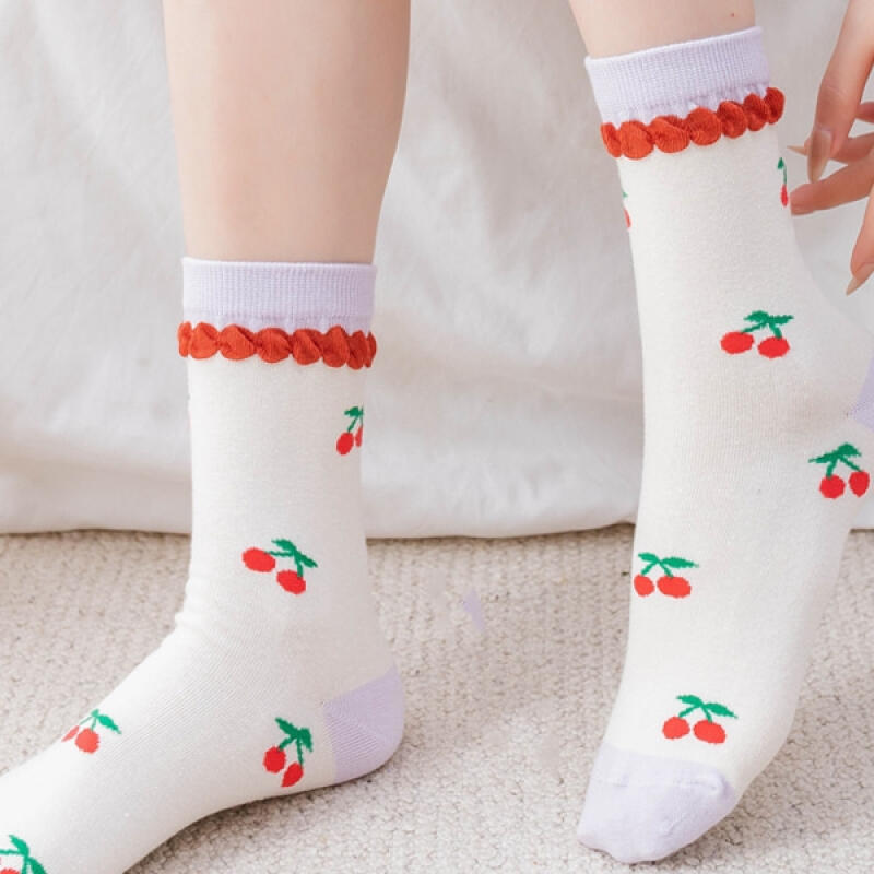 Kirsch-Beere Damen-Kniestrümpfe 5er-Set