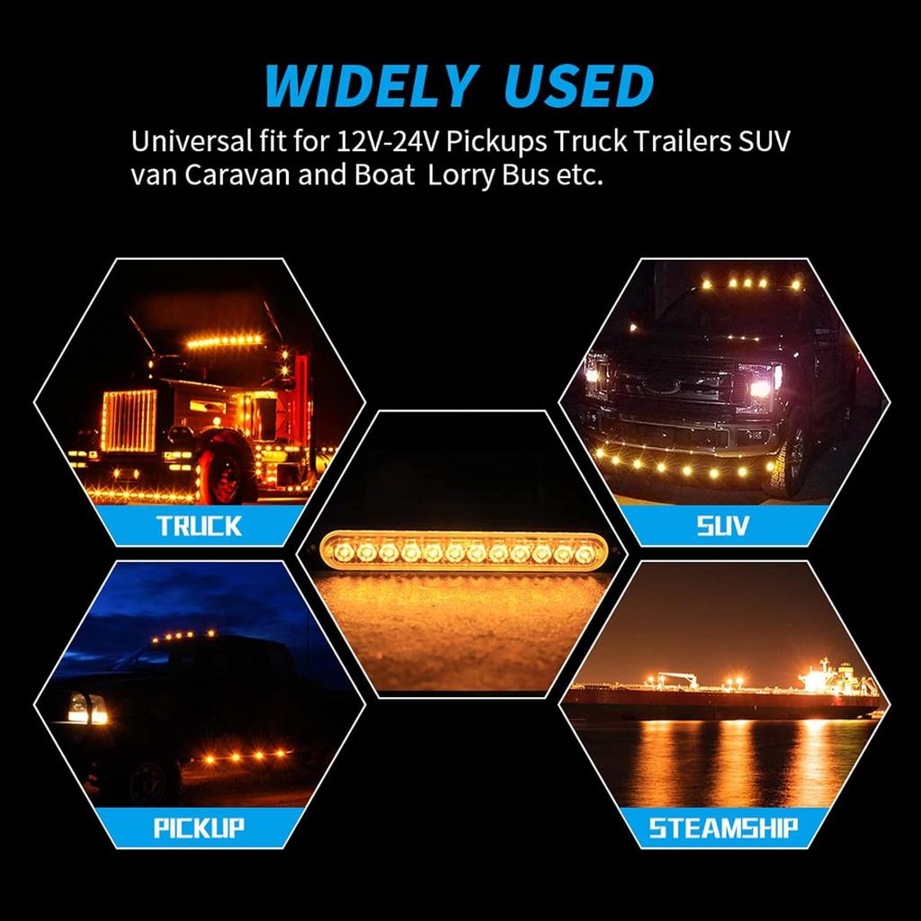 Anki HappiGo ANKIA 2PCS LED Side Marker Strobe Warning Lights Grille Lamp Flashing Beacon Blinker Emergency Hazard for Tow Car Truck Trailer Pickup